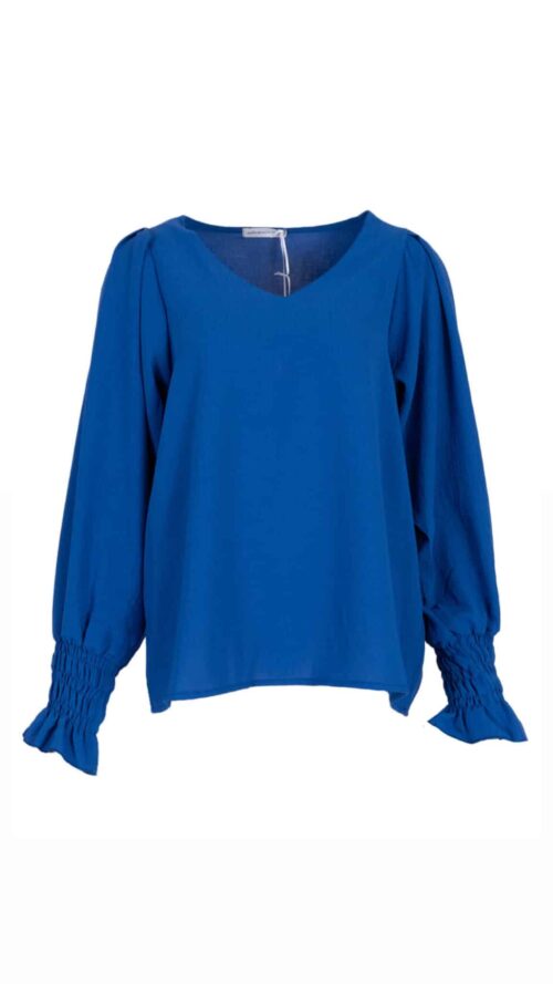 Blouse v-hals Jenny Kobalt azzurro -Blouses Label-L