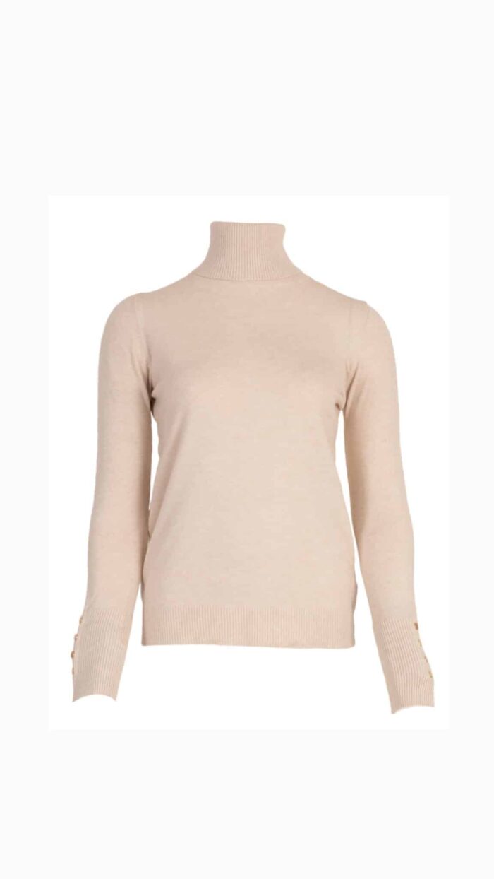 Col knit trui beige azzurro -truien en vesten Label-L