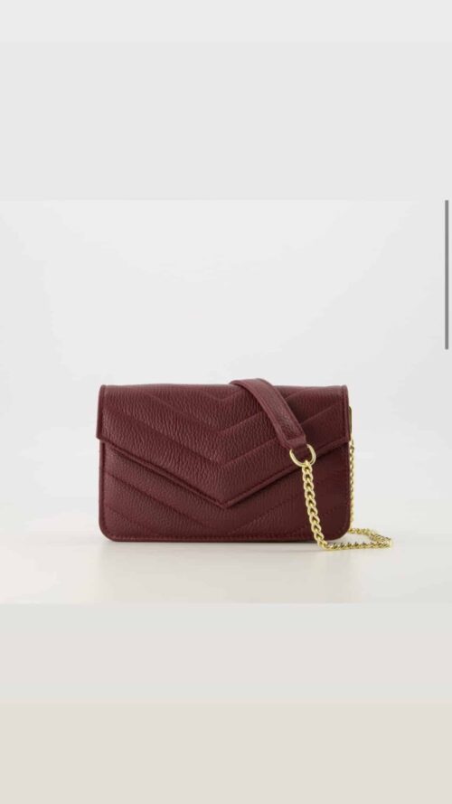 Laurie leren tas Bordeaux-tassen- Label-L