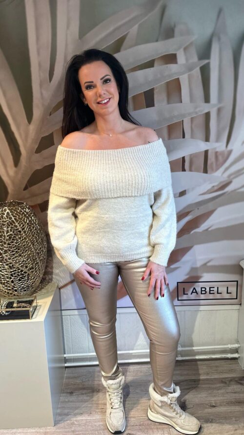 off shoulder trui Isabel off-white Label-L - truien en vesten -Label-L